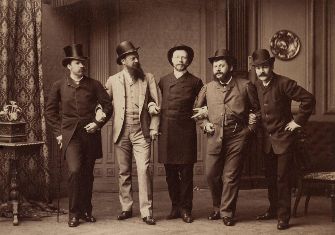 Konstnärerna Per Hasselberg, August Hagby, Carl Larsson, Ernst Joesphson, Richard Berg