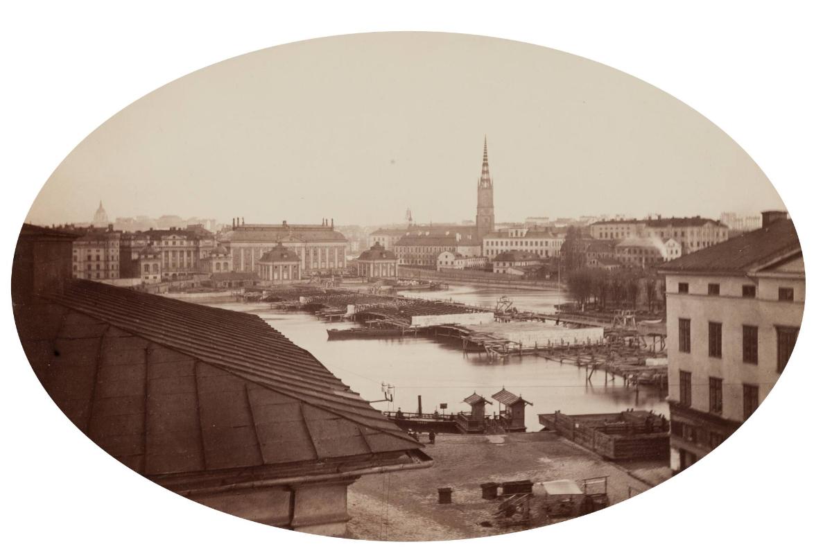 Norrström under uppförandet av Vasabron från gamla Konstakademien