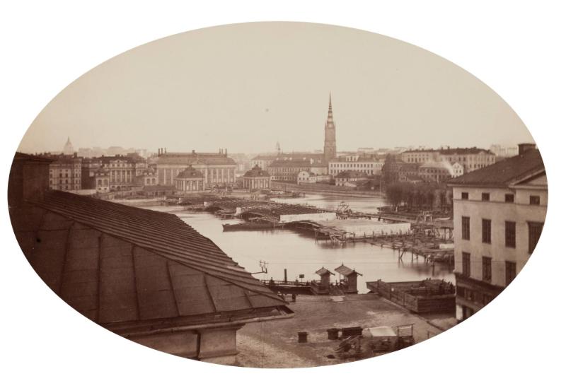 Norrström under uppförandet av Vasabron från gamla Konstakademien