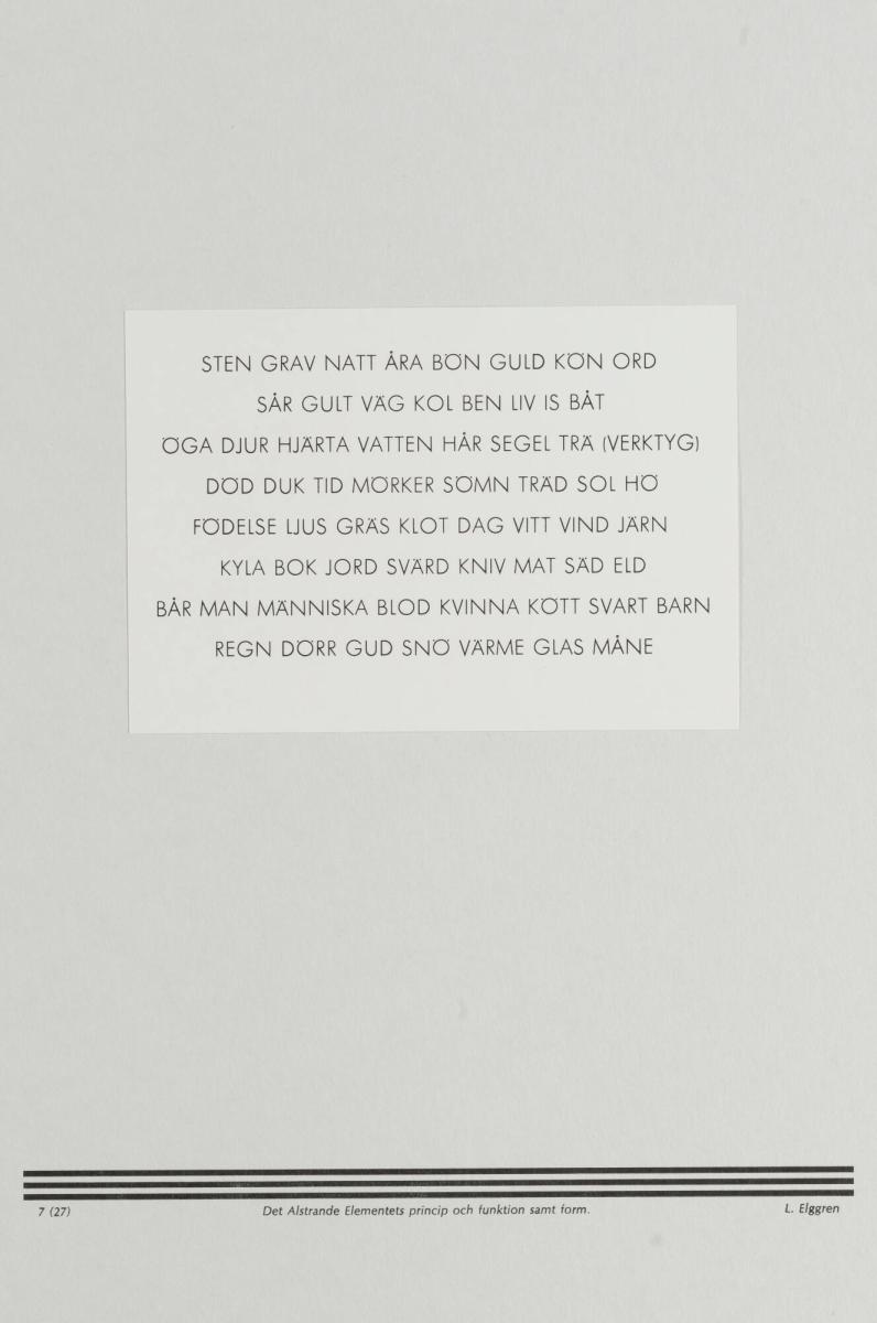 Det Alstrande Elementets Princip och Funktion samt Form