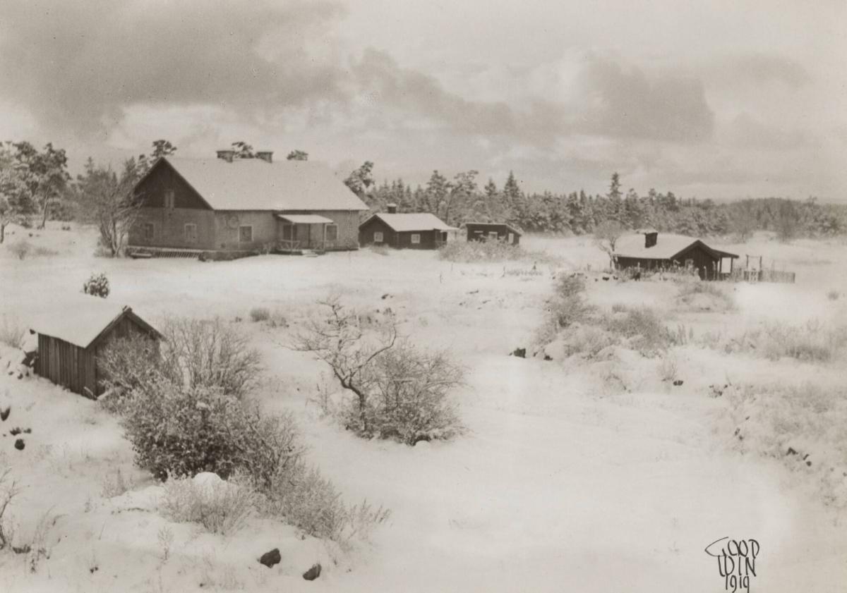 300 years old log-houses, other buildings on Utö, near Stockholm, including my own cottage on the right