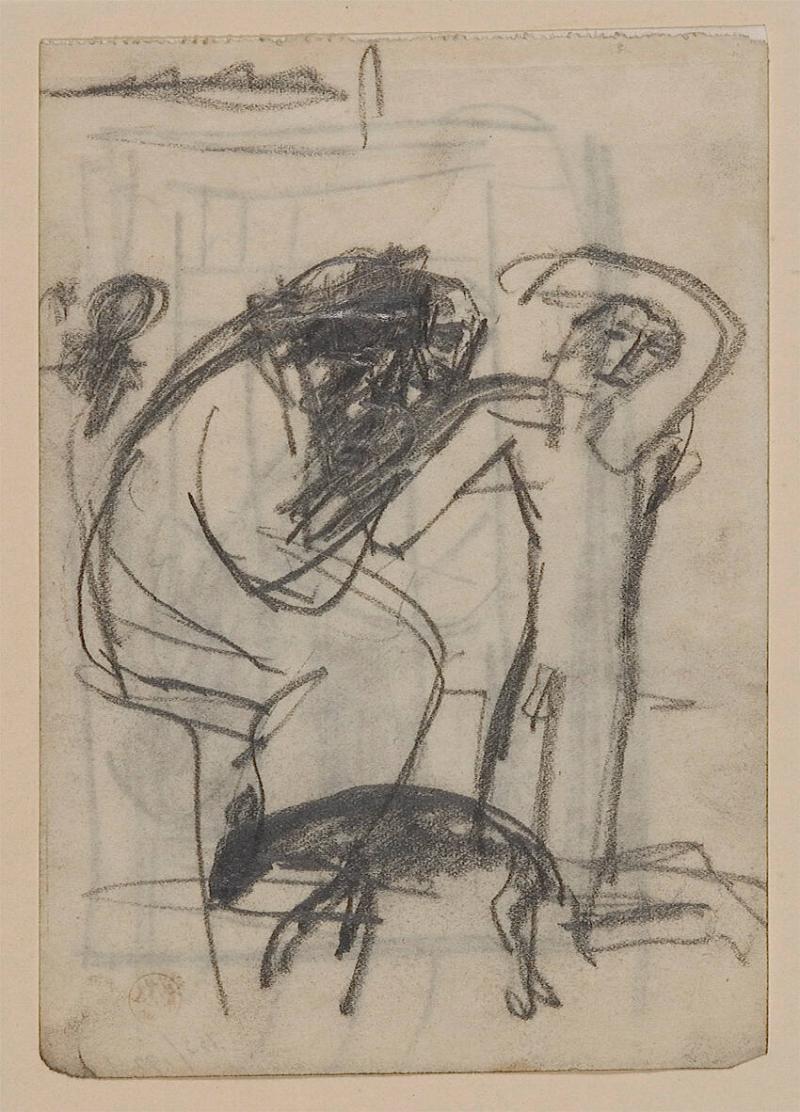 Abraham offrar Isak. Studie