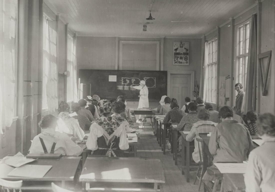Lektion. Skolsal, Nääs Folkhögskola. Västergötland