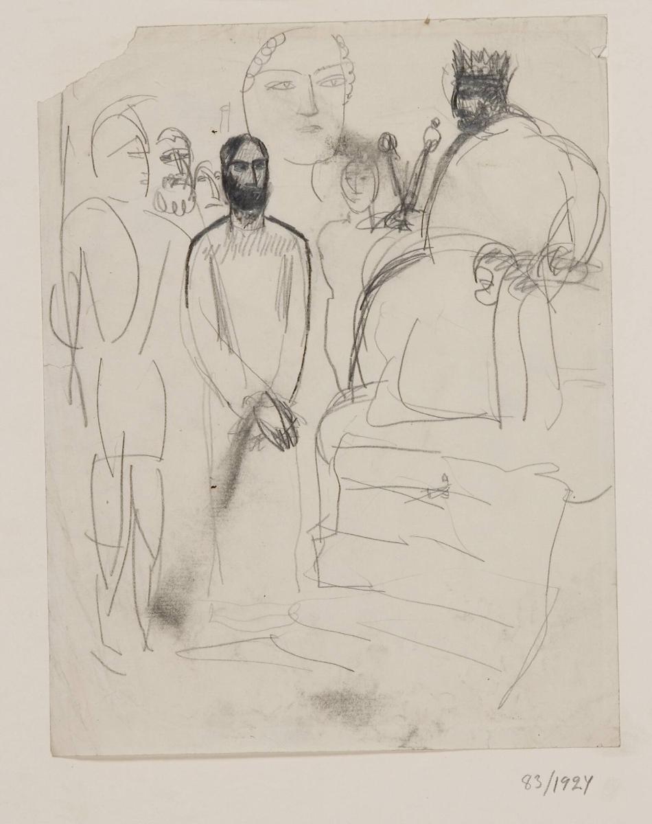 Kristus inför Herodes och ansiktsstudie