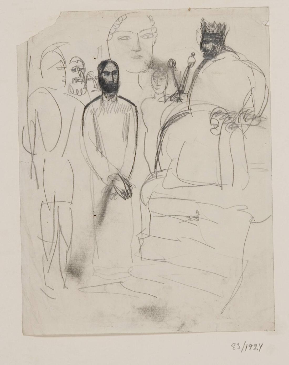 Kristus inför Herodes och ansiktsstudie